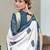 Blue bandhani printed  cotton saree with blouse piece