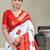 White bandhani printed  cotton saree