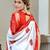 White bandhani printed  cotton saree
