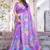 Lavender floral  cotton saree