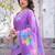 Lavender floral  cotton saree