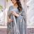 Grey ethnic motifs printed zari  cotton saree
