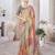 Peach beads and stones organza saree