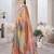 Peach beads and stones organza saree