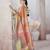 Peach beads and stones organza saree