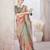 Peach beads and stones organza saree