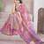 Pink beads and stones organza saree