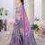 Lavender abstract printed organza saree
