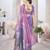 Lavender abstract printed organza saree
