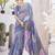 Purple embroidered organza saree