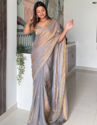 Multicolor sequinned tissue saree 2