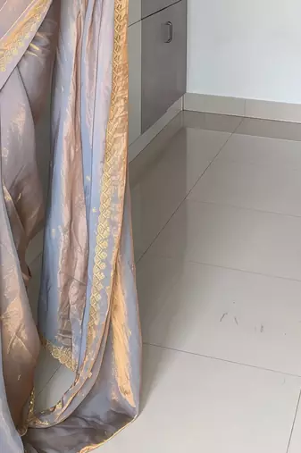 Multicolor sequinned tissue saree