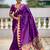 Purple ethnic motifs woven design kanjeevaram soft silk saree with blouse piece
