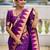 Purple ethnic motifs woven design kanjeevaram soft silk saree with blouse piece
