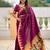 Maroon ethnic motifs zari kanjeevaram saree