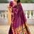Maroon ethnic motifs zari kanjeevaram saree