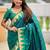 Green ethnic motifs woven design zari detail paithani saree
