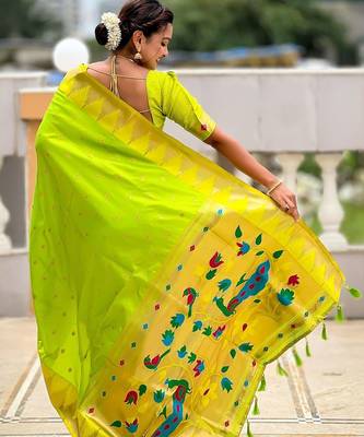 Green kanjivaram paithani saree 2