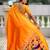 Orange women woven design zari paithni saree