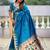 Blue floral woven design paithani sarees