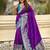 Purple woven design zari banarasi saree with blouse piece