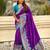 Purple woven design zari banarasi saree with blouse piece