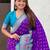Purple woven design zari banarasi saree with blouse piece