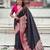 Black durga ethnic motifs woven design zari banarasi saree