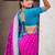Magenta ethnic motifs woven design zari banarasi saree