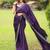Purple women polka dots print saree