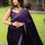 Purple women polka dots print saree
