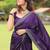 Purple women polka dots print saree