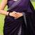 Purple women polka dots print saree