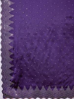 Purple women polka dots print saree 5