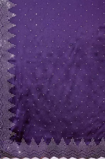 Purple women polka dots print saree