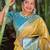 Yellow woven design zari silk blend kanjeevaram saree