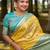 Yellow woven design zari silk blend kanjeevaram saree