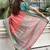 Peach woven design zari silk blend kanjeevaram saree