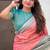 Peach woven design zari silk blend kanjeevaram saree