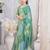 Green beads and stones organza saree