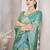 Green beads and stones organza saree