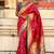 Pink ethnic motifs silk blend paithani saree