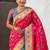 Pink ethnic motifs silk blend paithani saree