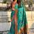 Sea green ethnic motifs silk blend paithani saree