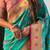 Sea green ethnic motifs silk blend paithani saree