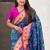 Blue ethnic motifs silk blend paithani saree