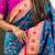 Blue ethnic motifs silk blend paithani saree