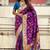 Purple floral silk blend paithani saree