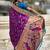 Purple floral silk blend paithani saree