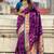 Purple floral silk blend paithani saree